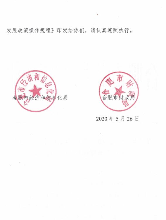 關于印發(fā)《2020年合肥市支持先進制造業(yè)發(fā)展政策操作規(guī)程》的通知